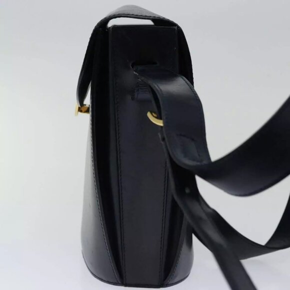 CELINE Shoulder Bag Leather Navy Authentic - Picture 11 of 16